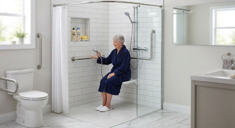 Senior Shower Installation in Framingham, MA